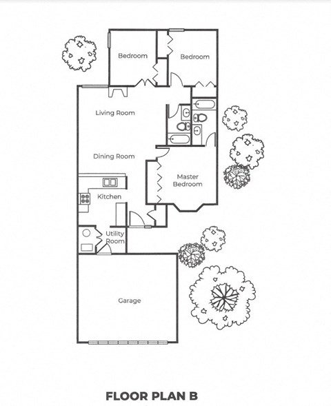 a floor plan of a house with bedrooms and baths